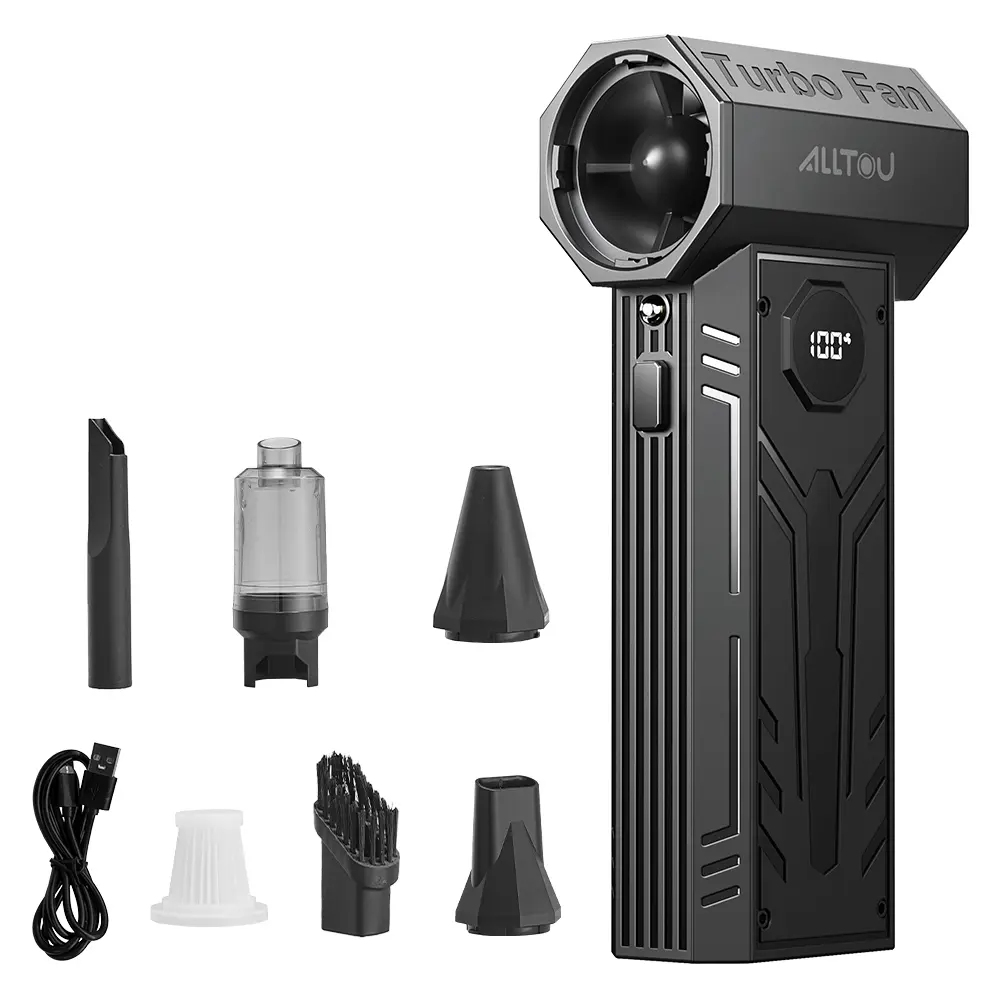 ALLTOU Turbo Fan | High-Speed Air Duster, 5-Speed Adjustable Turbo Jet Blower, Portable Electric Dust Blower with LED Light for Keyboard, Computer, Car & Workshop Cleaning SummerWins,father'sdaygifts