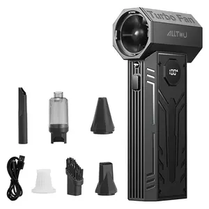 ALLTOU Turbo Fan | 200,000 RPM High-Speed Air Duster, 5-Speed Adjustable Turbo Jet Blower, Portable Electric Dust Blower with LED Light for Keyboard, Computer, Car & Workshop Cleaning SummerWins,father'sdaygifts