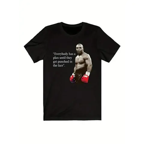 Iron Mike Tyson Quotes Men'S Black T-Shirt US Size, Unisex Crewneck, Trend Tee