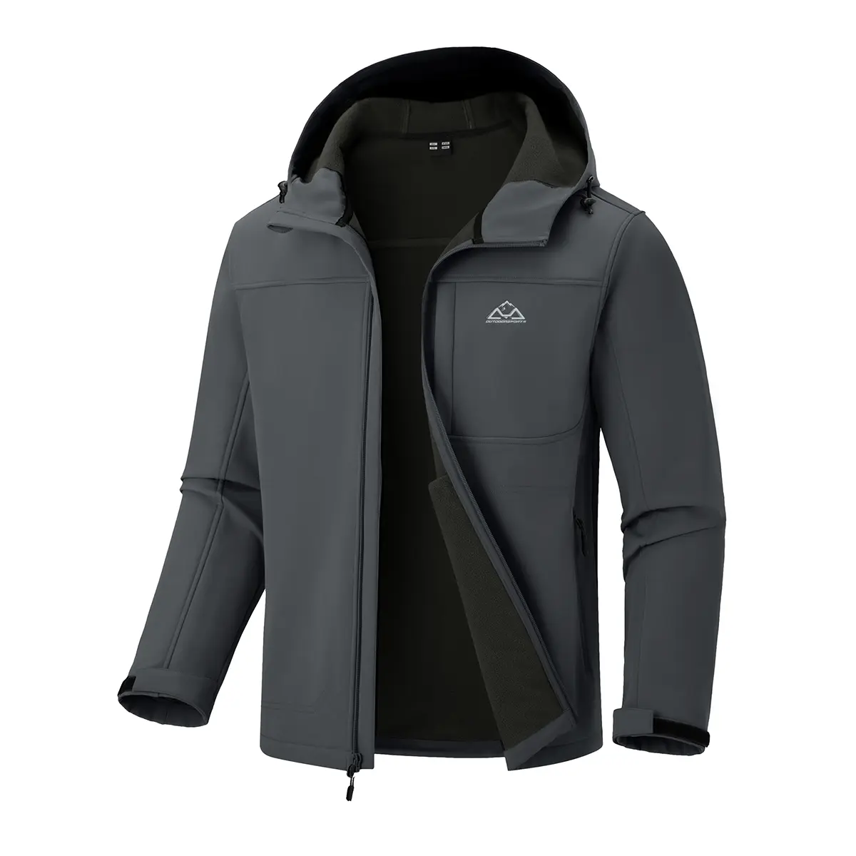 YSENTO Men's Softshell Jacket Fall Winter Warm Fleece Lined Hooded Jacket Lightweight Windbreaker Casual Coats with Pockets
