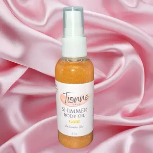 Gold Shimmer Body Oil 2.7 oz - Lightweight Moisturizing Body Oil with Sweet Almond Oil for Shimmering Glow, Reduces Inflammation & Softens Skin