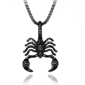 Black Scorpion Pendant Necklace – Scorpio Zodiac Gothic Streetwear Jewelry