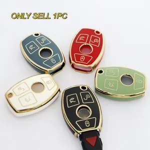 Car Key Case, Car Key Protector, 1 Count Soft TPU Key Case Shell, Key Fob Shell for Mercedes-Benz A, C, E, S, G, Car Key Holder, Car Interior Accessories