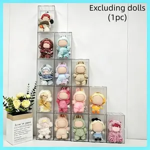 Acrylic Storage Box for Labubu Dolls, Skullpanda Dolls, Dustproof Organizer, Bedroom Nightstand, Desk Decor, Miniature Doll Display Case