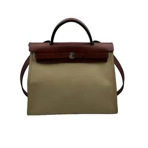 Pre-owned HERMÈS france Shoulder Bags H1 Classic Herbag 30 Red Milk Tea Commuting Artifact Bag H05747