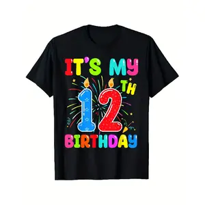 It's My 12th Birthday 12 Year Old Birthday Boys Girls T ShirtComfortable Tee Graphic Print Shirt AllSeason Tee for Everyday Outdoor Activities