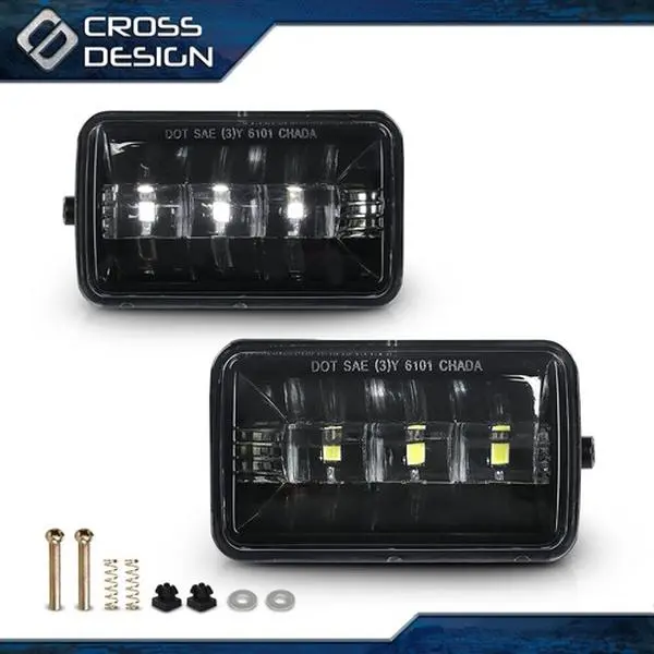 CROSSDESIGN Front LED Fog Lights Lamp Set (LH+RH) - Auxiliary Light for 2015-2020 Ford F150, 2017-2018 Ford F250 Bumper, Truck Mods, Night Visibility Upgrade, Car Accessories, Vehicle Accessories,
