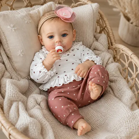 【WOOROY】 Reborn Baby Doll, 18 Inch Realistic Newborn Baby Doll with Soft Cloth Body, Hand-Painted Hair, Lifelike Baby Doll Gift for Girls Kids Age 3+, Birthday & Christmas Gift