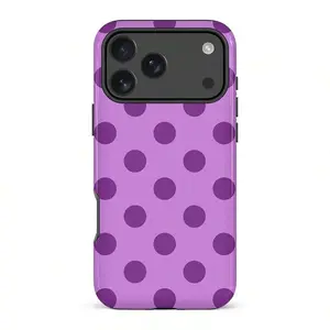 Lavender Polka Dot Phone Case - Shock-Proof Phone Case, Suitable For IPhone 17/16/15/14/13/12/11 Pro Max/Pro Plus/12 Mini/13 Mini, Suitable For Galaxy S26 S25 S24 S23 S22 S21 Plus Ultra Phone Case.