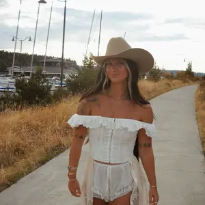 White Lace Up Corset Top - Off-the-Shoulder Design for Stylish Wear