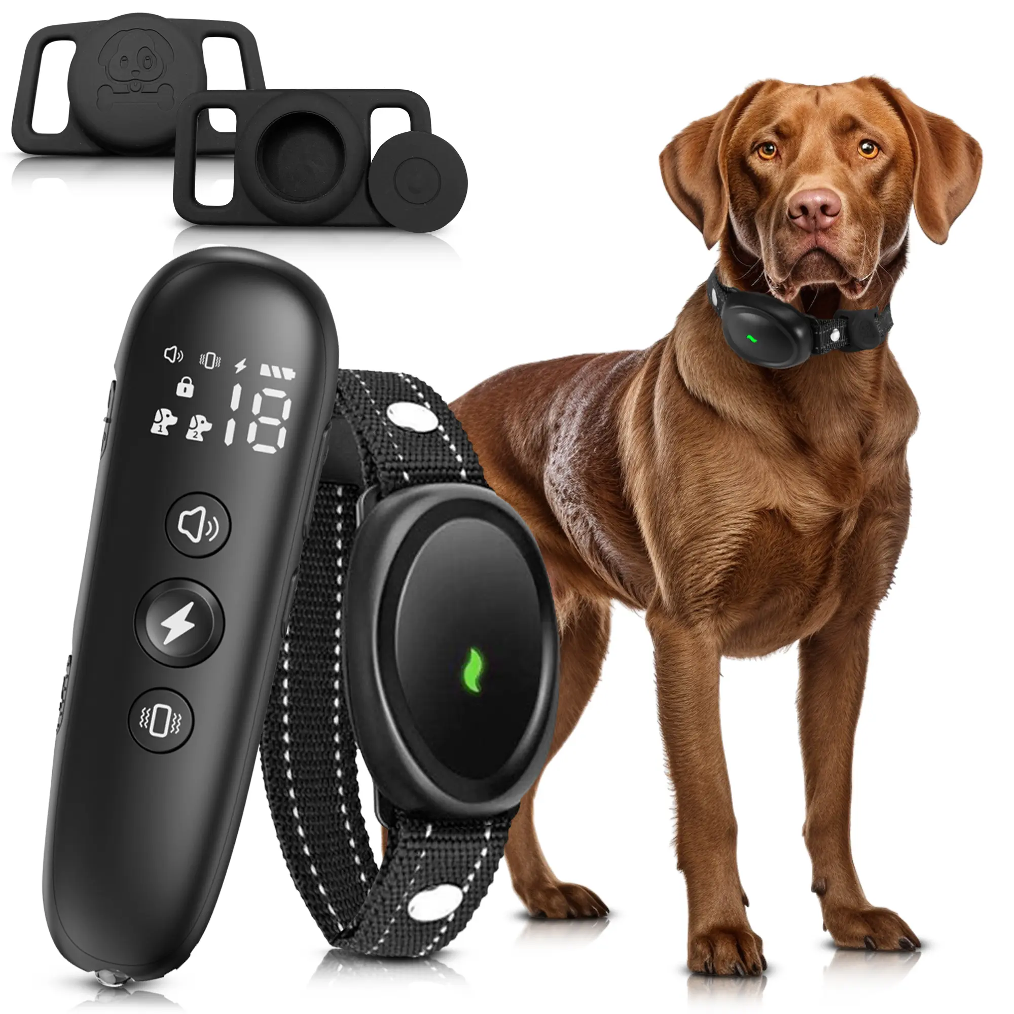 Training Dog Collar with Remote, Collar for Dogs - Waterproof and Air Tag Holder - 3 Modes - 1640FT Range