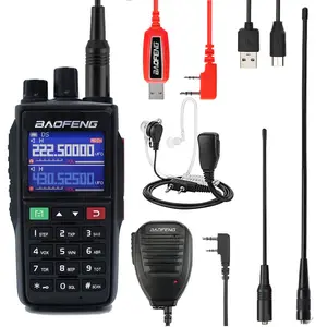 BAOFENG UV-22 Ham Radio Long Range (Upgraded of UV-5R) Handheld Walkie Talkies Long Range Two Way Radio with Copy Frequency 999CH, Programming Cable,Speaker Mic, 771 High Gain ,Type-C Charging Audio Clip Audio Clip Audio Clip Headset Usb Uhf Vhf Dual Band