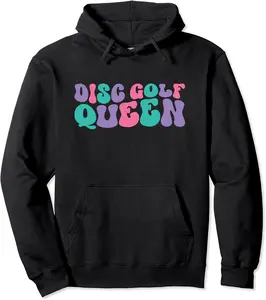 Disc Golf Queen Womens Disc Golfer Retro Vintage Wavy Groovy Pullover Hoodie - Rubencordov Shop 90B0CYXK4RGV