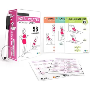 Wall Pilates Workouts For Women - 58 Exercise Cards with Wall Pilates Workout Postures, Instructions & Breathing Tips |   Free Ring & Dry-Erase Marker to Create a Customize pilates at home Exercise Chart