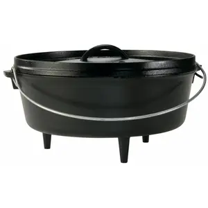 212 MAIN L12CO3 6-Qt Cast Iron Logic Dutch Oven, Camping Kitchenware