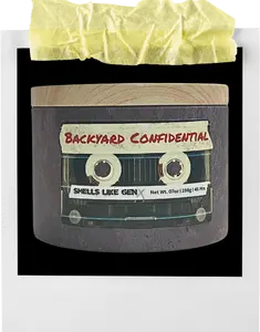 Backyard Confidential Scented Candle - Masculine Soy Wax 100% Hand-Poured USA - Fresh Dew Lavender Jasmine Sandalwood Vanilla Musk - 40-50 Hours Burn Time - Gen X Inspired