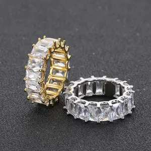 Springtok Y2K full circle zircon ring for men and women couples golden/silver/rose golden jewelry anniversary gift