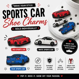 Sports Car Shoe Charms