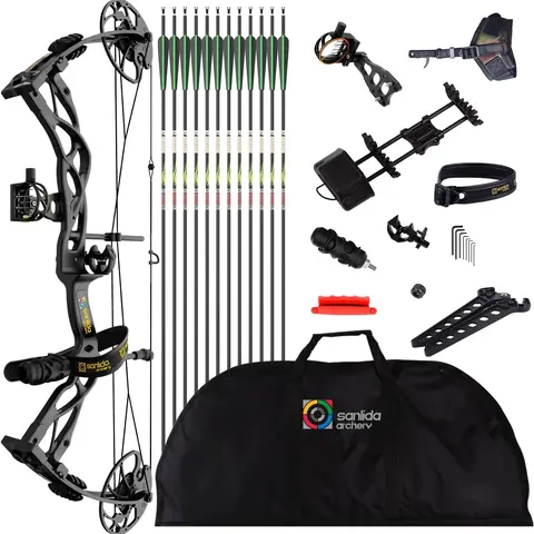 Sanlida Dragon X9 Intermediate Hunting Compound Bow Kit, Up to 70 lb, RH