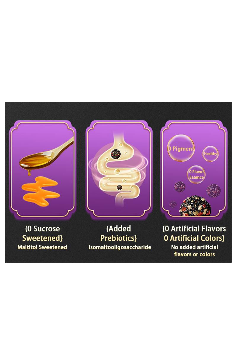 Jinjiazhuang Low-GI Walnut Mulberry Black Sesame Balls - Nourishing Snack with Prebiotics, No Sucrose, No Artificial Flavors or Colorings