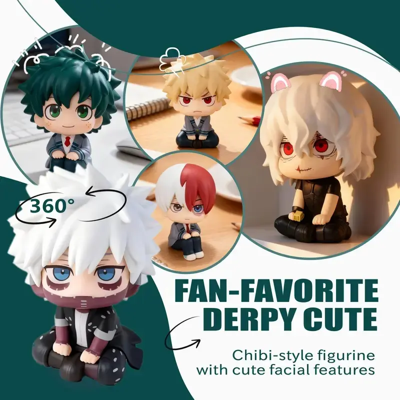 New My Hero Academia (MHA): Tomura Shigaraki / Izuku Midoriya / Katsuki Bakugo Cute Chibi PVC Figurine| Collectible Toy Model
