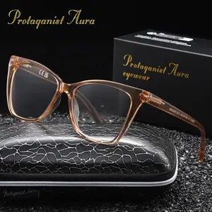 Protagonist Aura Retro Pink Tortoise Shell Cat Eye Reading Glasses, Anti Blue Light And Magnifying Lenses, Lightweight Frame for Everyday Work, Reading And Casual Wear