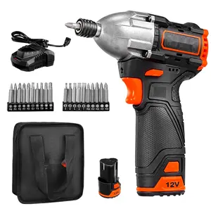 Impact Driver, 1/4 Inch, 3000 RPM Max Speed, 12 V Brushless Motor, Electric Cordless Impact Driver Kit With Battery And Charger, 20 Bits, LED Work Light, For Furniture, Electrical, Home Repairs