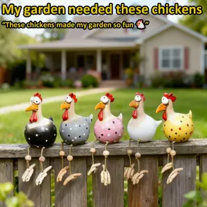 Fascinating Resin Chicken Garden Statue, Farmhouse Style Rooster Yard Decor, Perfect Outdoor Sculpture for Patio and Garden, Garden Sculptures Statues
