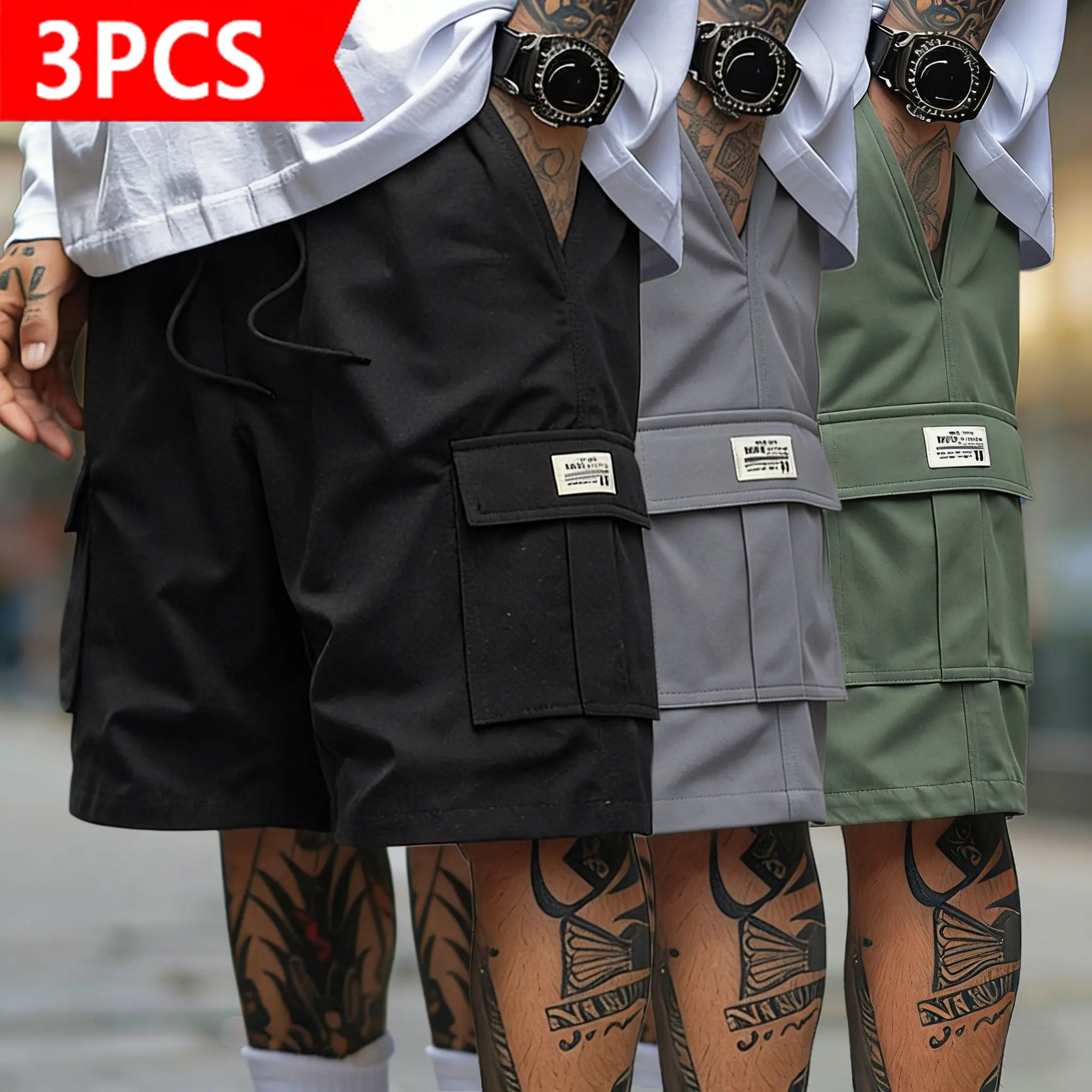 Black + Dark Gray + Army Green