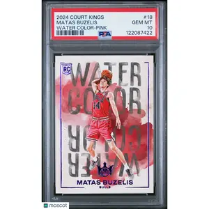 2024 Panini Court Kings Water Color Matas Buzelis #18 Pink PSA 10
