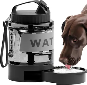77oz Dog Water Bowl Dispenser,Dog Camping Essentials Large Dog Water Bottle with Pull-Out Drinking Bowl,Portable Travel Water Bowl for Dog, Dog Beach Accessories,Camping with Dogs Must Haves,Bpa Free