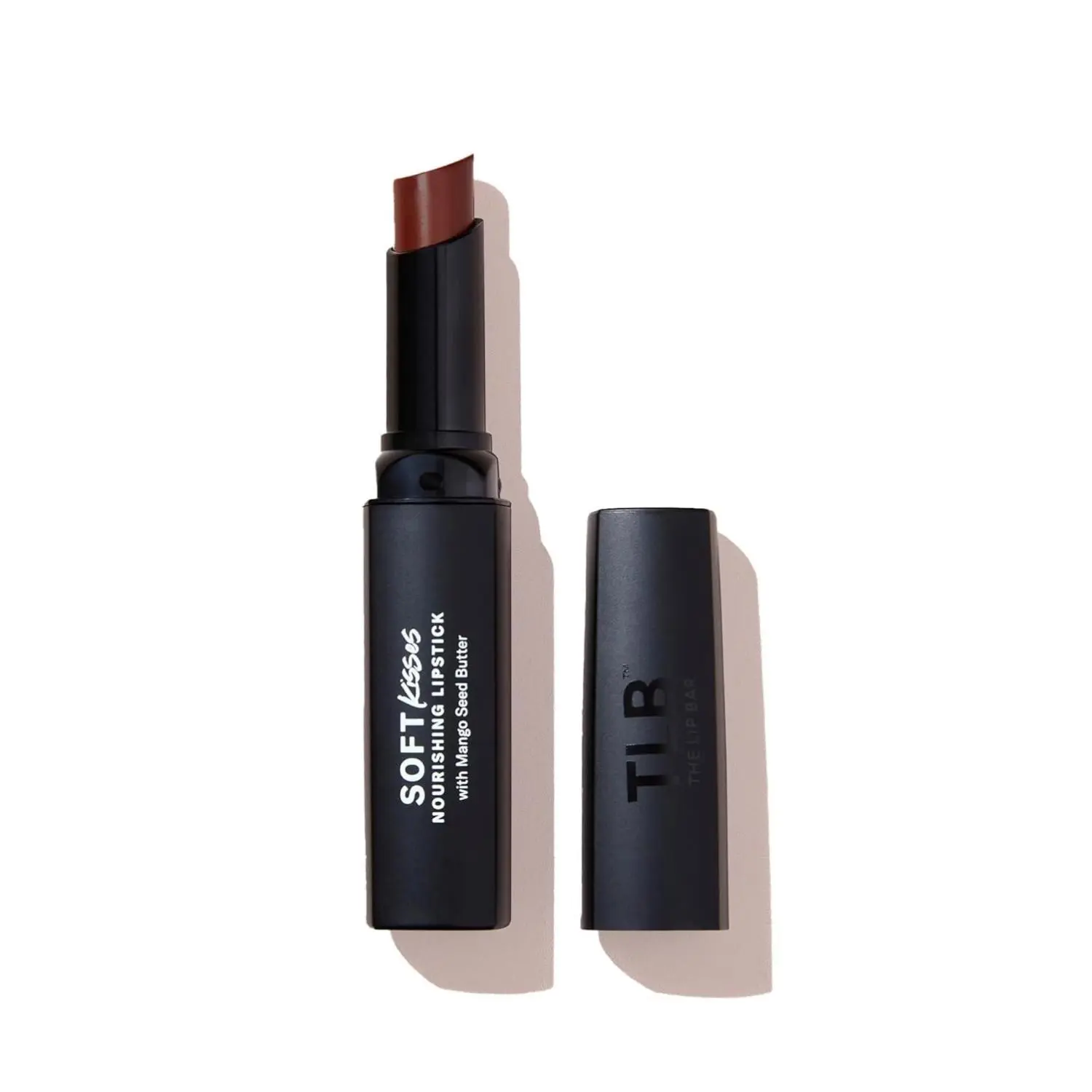 The Lip Bar Soft Kisses Nourishing Vegan Lipstick - Vegan Makeup Lip Moisturizer with Mango Seed Butter, Satin Finish, Cocoa Brown Shade, Smooth Texture, Hydrating for All Skin Types to Elevate Your Routine