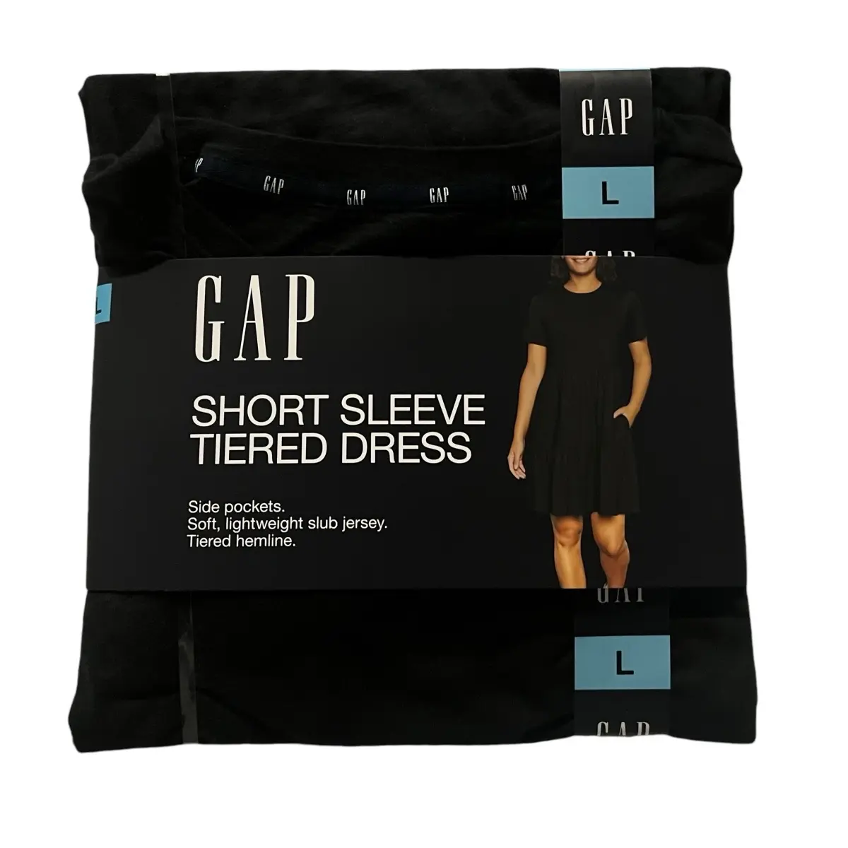Gap Women's Black Tiered Casual Dress with Side Pockets - Lightweight -  Womenswear - TikTok Shop