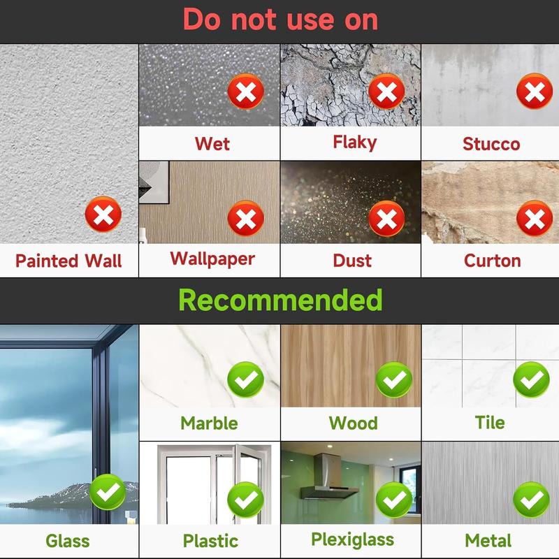 Large Heavy-Duty Adhesive Wall Hooks 44Ib Max 20 Packs Traceless Clear Removable Waterproof Rustproof for Kitchen Bathroom Home Organizer