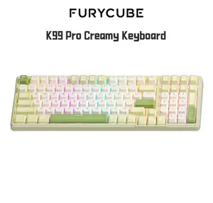 FURYCUBE K99 Pro Full-Size Creamy Wireless Mechanical Keyboard - Gasket Mount, Hot-Swappable, RGB Backlit, PBT Keycaps, Tri-Mode for Laptop/PC Gaming, E-Sports & Office Work