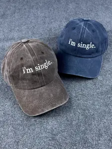 I’m Single Embroidered Cap, Funny Single Life Hat, Washed Cotton Baseball Cap, Bachelorette Gift, Personalized Dad Hat