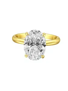 Oval Cut 3.04ct Center Engagement Ring | Lab-Grown Diamond | 18K Yellow Gold Ring
