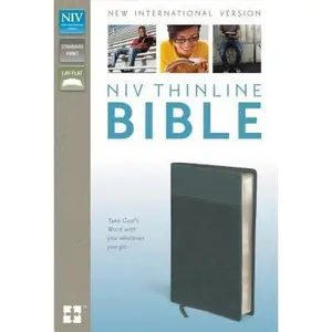 USED Book - NIV, Thinline Bible, Imitation Leather, Gray, Red Letter Edition by Zondervan (Unknown) - english