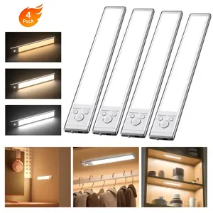 Under Cabinet Motion Sensor LED Night Light, 1500mAh USB Rechargeable Magnetic Dimmable Lighting, Indoor Lights for Kitchen, Wardrobe, Pantry, Closet, Bathroom, Stairs, Sink Cabinet & Garage