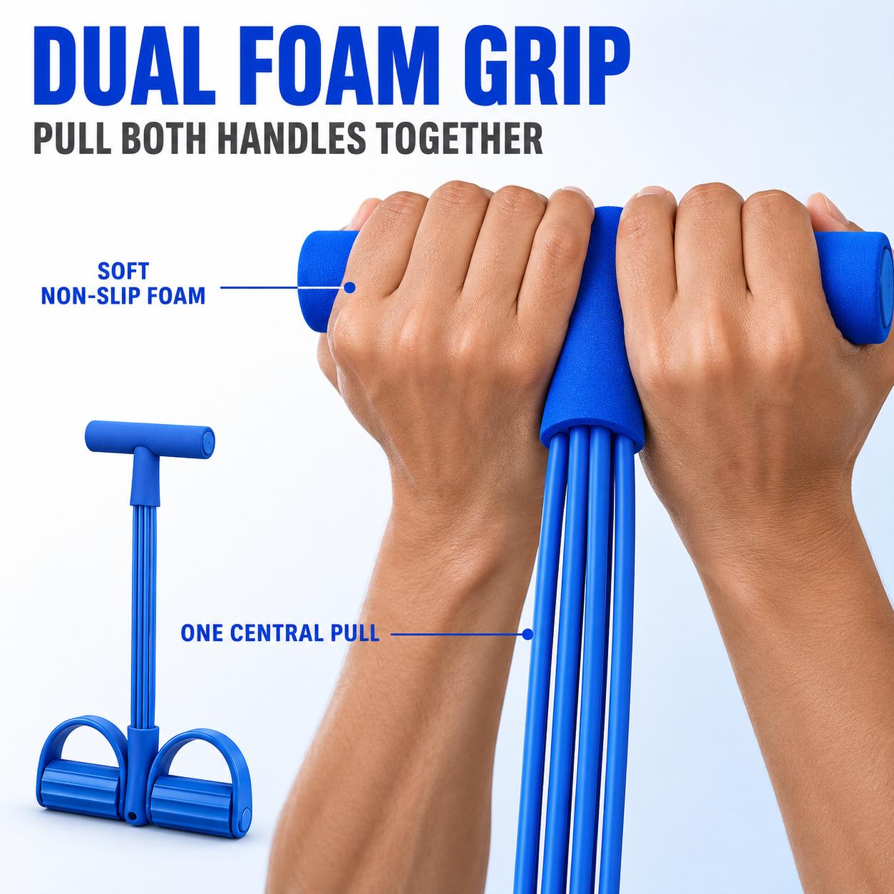 6-Tube Pedal Resistance Band Set with Jump Rope, Non-Slip Handles & Foot Pedals, Portable Elastic Pull Rope Fitness Equipment for Home Gym Workouts