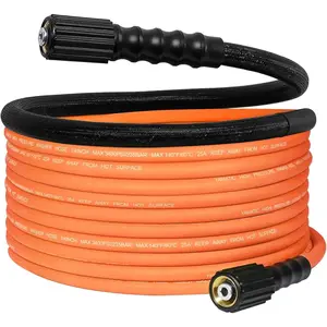 Upgraded Flexible  Washer Hose 25 FT 3400 PSI, 1/4" Wear & Kink Resistant Power Washer Hose with Heat Protect Sleeve, Durable Replacement Hose for Uberflex Flexzilla Ryobi