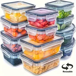 Multi-Functional Kitchen Storage Box Set, 4 Boxes with Leakproof Design, Food Grade Plastic Material, Microwave Safe, Dishwasher Cleanable