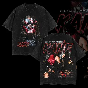 WWELife4U Red Kane T-Shirt 100% Premium Cotton S-5XL American-Made Soft Relaxed Fit Pre-Washed Classic Look Menswear Tops Clothes Apparel Seamless