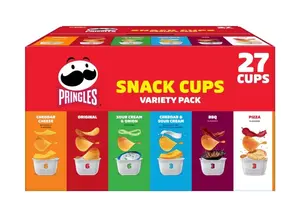 Pringles Potato Crisps Chips, Lunch Snacks, Snack Cups, Variety Pack, 19.5oz Box (27 Cups)