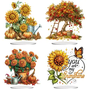 DIY Diamond Art Painting Special Shape Desk Tabletop Kits BedroomDecor - Sunflower Garden / Apple Tree / Pumpkin