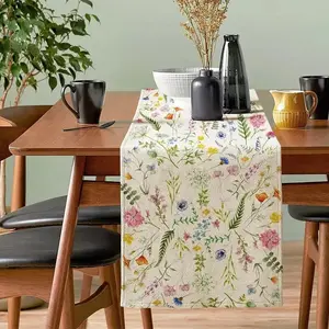 Spring Home Kitchen Table Decoration, Holiday Party Decor, 13x72 Inch Floral Runner, Suitable for Spring Summer Seasons