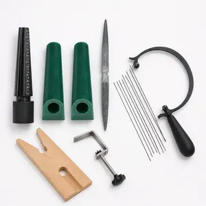 8Pcs Jewelry Saw Frame Kit, Wax Carving And Cutting Tool Set With Saw Blades, Bench Pin Clamp, File And Ring Mandrel For Ring Making Repair