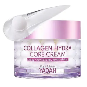 YADAH Hydra Core Cream – Barrier Repair Moisturizer with 10 Types of Hyaluronic Acids, 1000ppm Low Molecular Collagen & Ceramide, Deep Hydration for Sensitive Skin, 1.76 oz