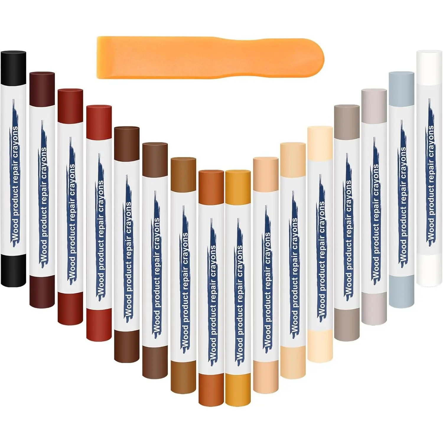 16 count Furniture Repair Kit  Markers, Colorful  Filler Stick Floor Scratch Kits, Wooden Repair Wax Crayons Wax Sticks for Repairing