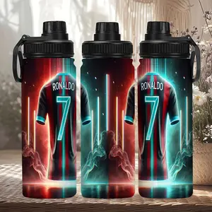 1pc 20oz Stainless Steel Insulated Cup with Lid, Ronaldo Cyberpunk Design, Ideal for Gym Travel Outdoor Activities, Hand Wash Only Gift